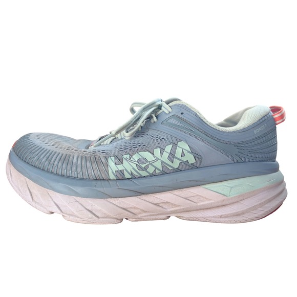 Hoka One One Bondi 7 Wide Women's Running Shoes Blue Orange Size 8.5 - Picture 1 of 11